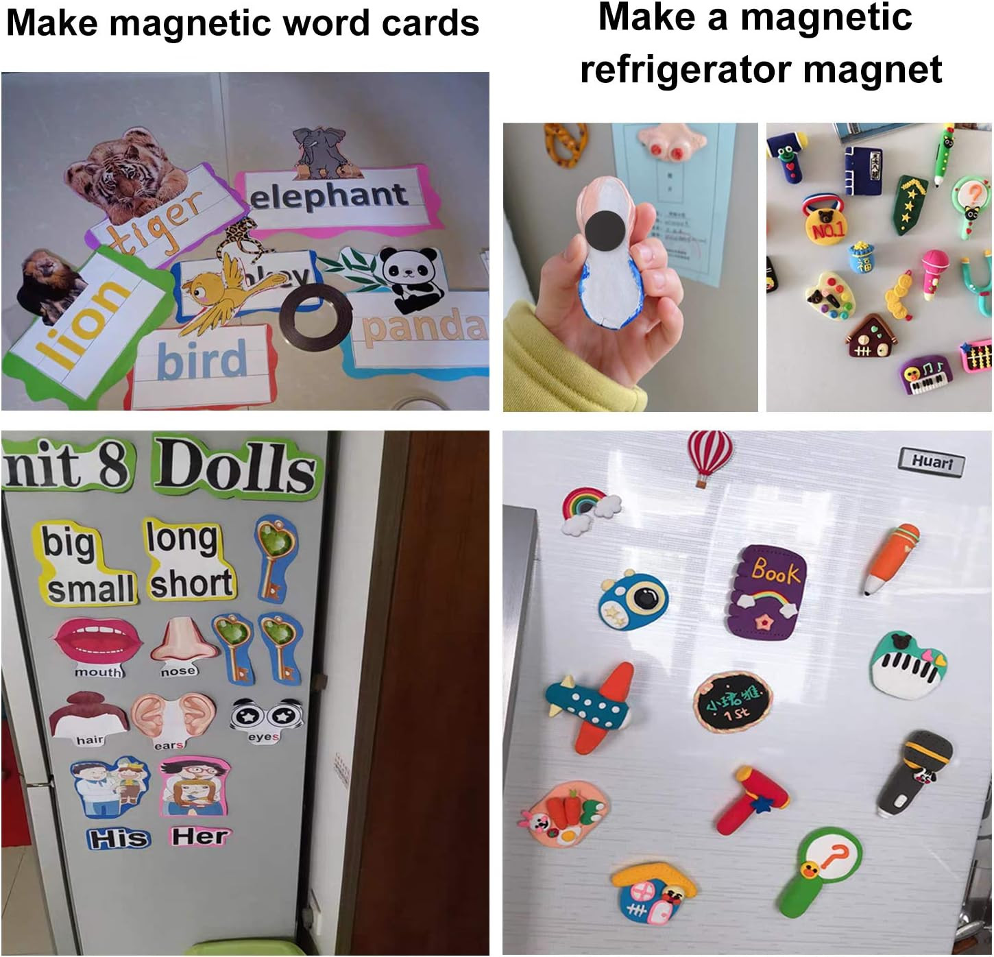 Flexible Magnetic Dot with Self Adhesive, 60 PCS Round Small Magnetic Stickers w