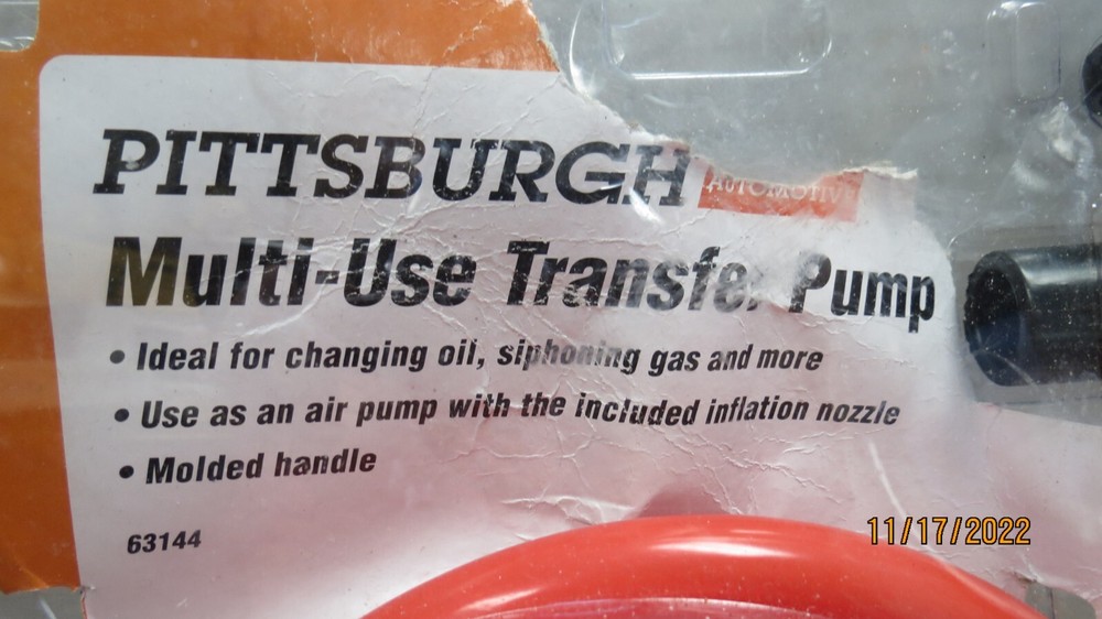 PITTSBURGH 63144 MULTI-USE TRANSFER PUMP