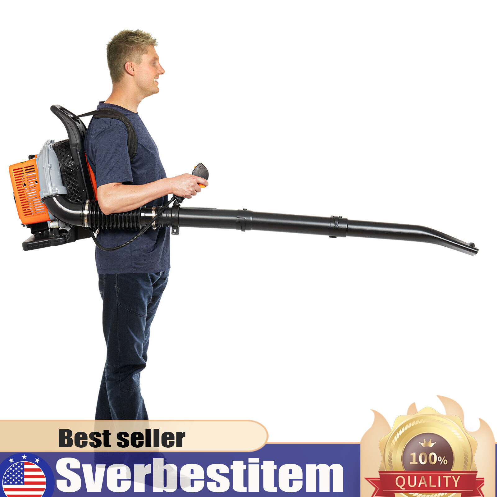 2024 New Upgraded 63CC 2-Stroke 850CFM 4.3HP Commercial Backpack Gas Leaf Blower