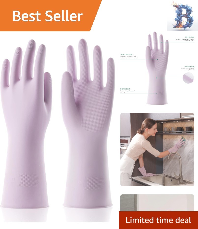 Eco-Friendly Medium Cleaning Gloves with Soft Lining & Secure Non-Slip Grip