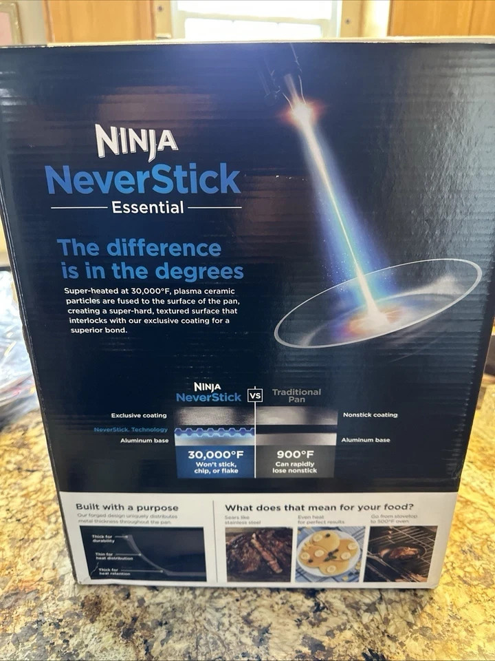 NEW Ninja C10355 Foodi NeverStick 5.5 Quart Stock Pot With Glass Lid, MINT