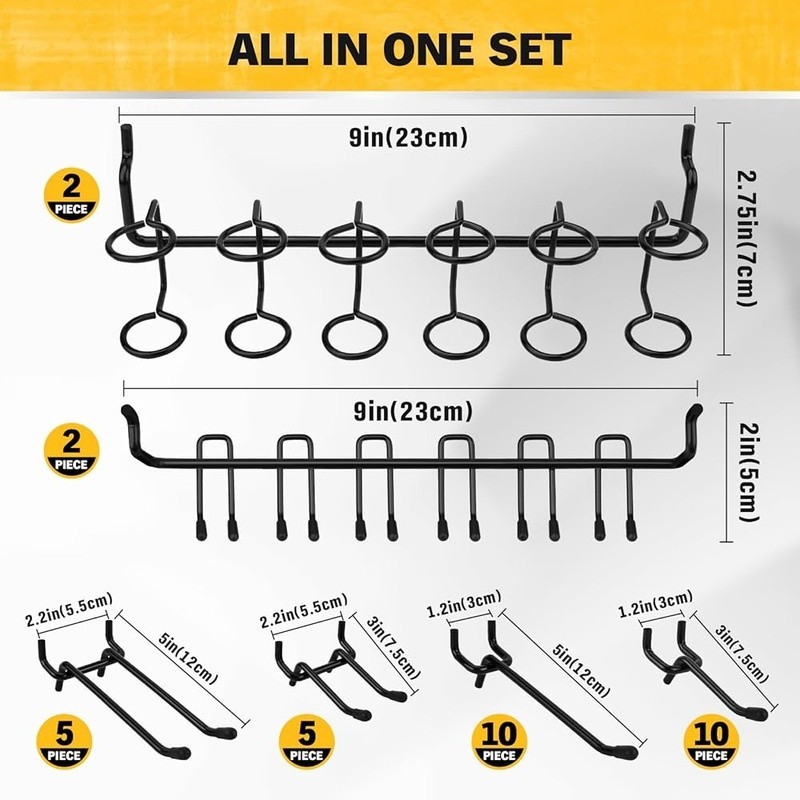 286 Piece Heavy Duty Pegboard Hook & Bin Organizer Set Universal Compatibility