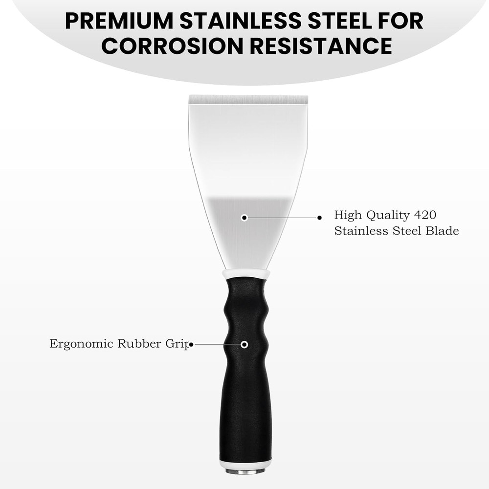 Bent Heavy Duty Scraper, 3" Bent Scraper with Pole Socket Hammer End, Stainless