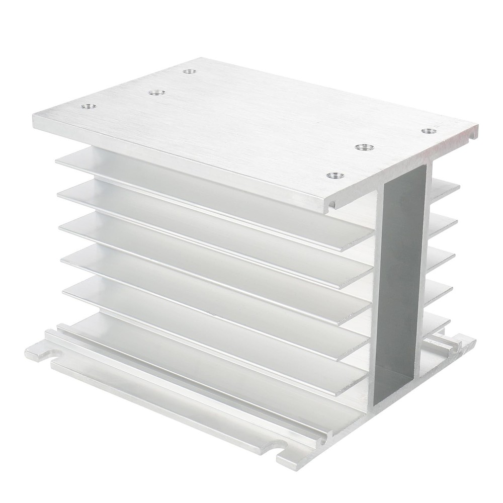 Baomain Heat Sinks Aluminum for 3 Phase Solid State Relay 10A-100A, Silver