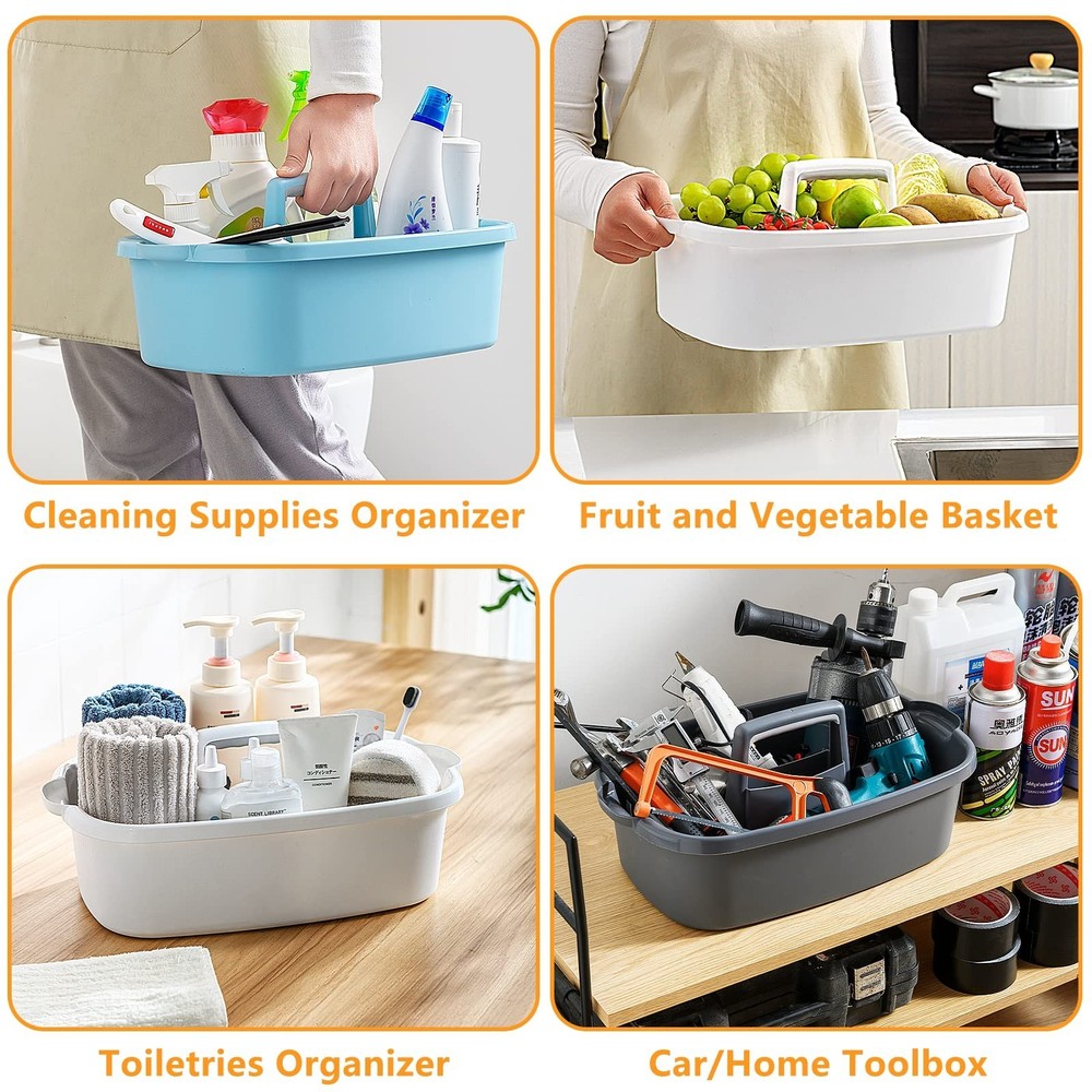 Multi-Purpose Plastic Cleaning Caddy with Handle, Shower Caddy Organizer/Stor...