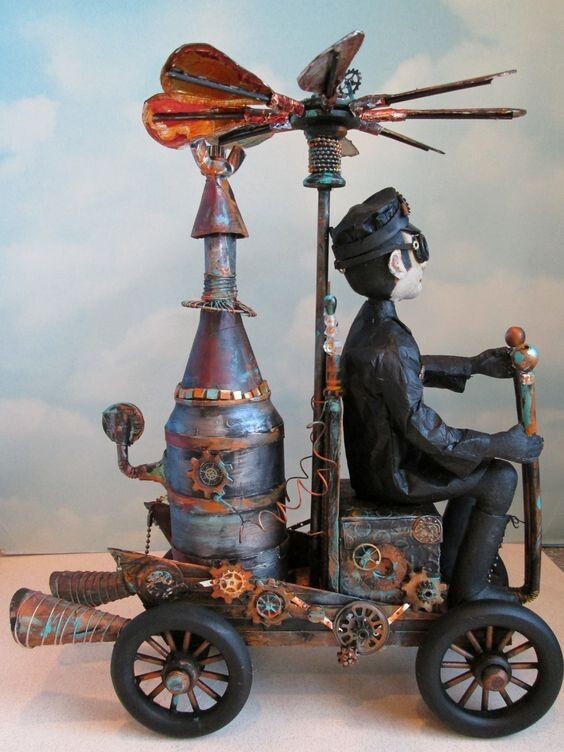 Cloth Folk Art CD Doll Pattern Class Tutorial "Steampunk Wenzel" by Susan Barmor