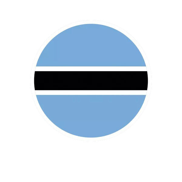 Round Botswana Flag Sticker Decal