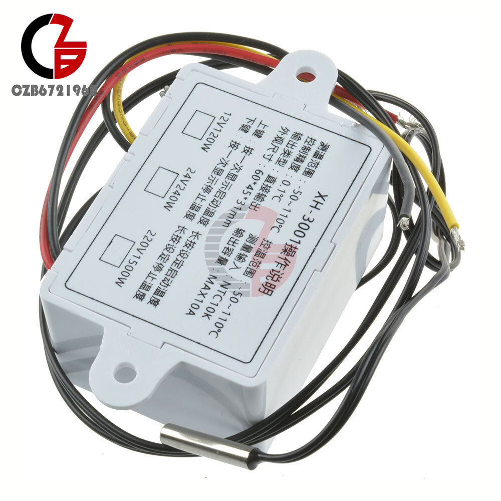 XH-W3001 12V Digital Temperature Controller Thermostat Switch + NTC Sensor Probe