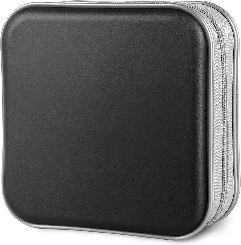 CD Case, 40 Capacity CD/DVD Case Holders Wallet Hard Plastic DVD Disc Cases Stor
