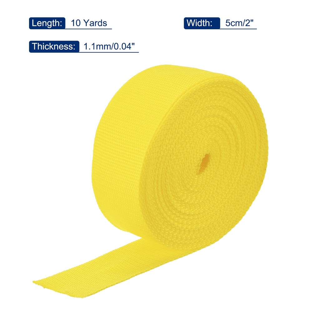 Lightweight Polypropylene Webbing Strap 5cm 10 Yard Lemon Yellow