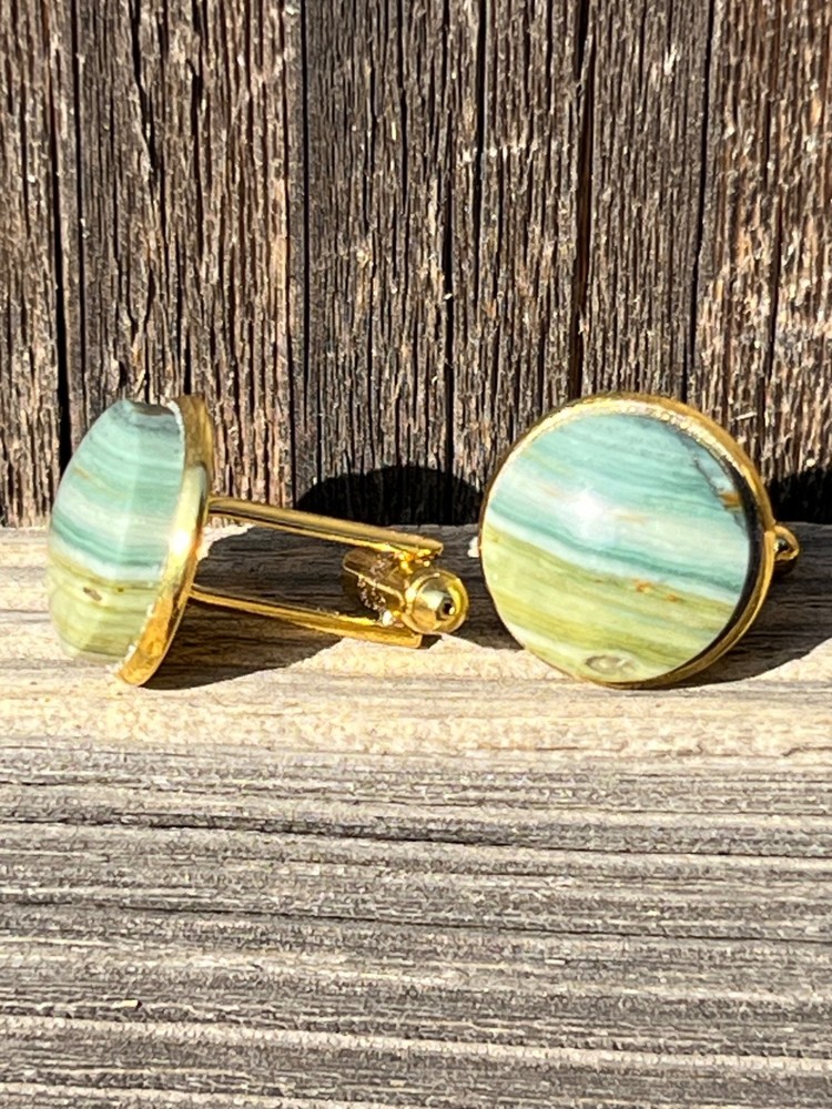 Gary Green Jasper Gold Cufflinks