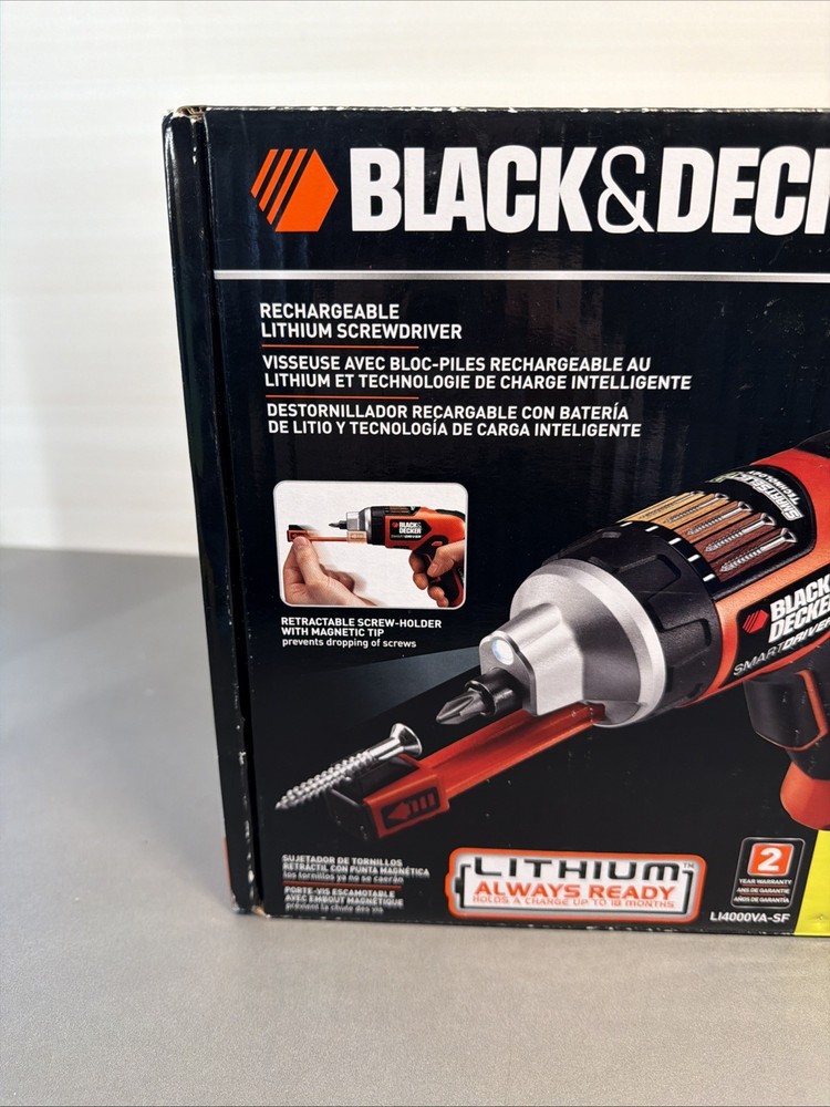 E1 BLACK+DECKER Lithium Ion Cordless Screwdriver & Stud Sensor Set Ms4