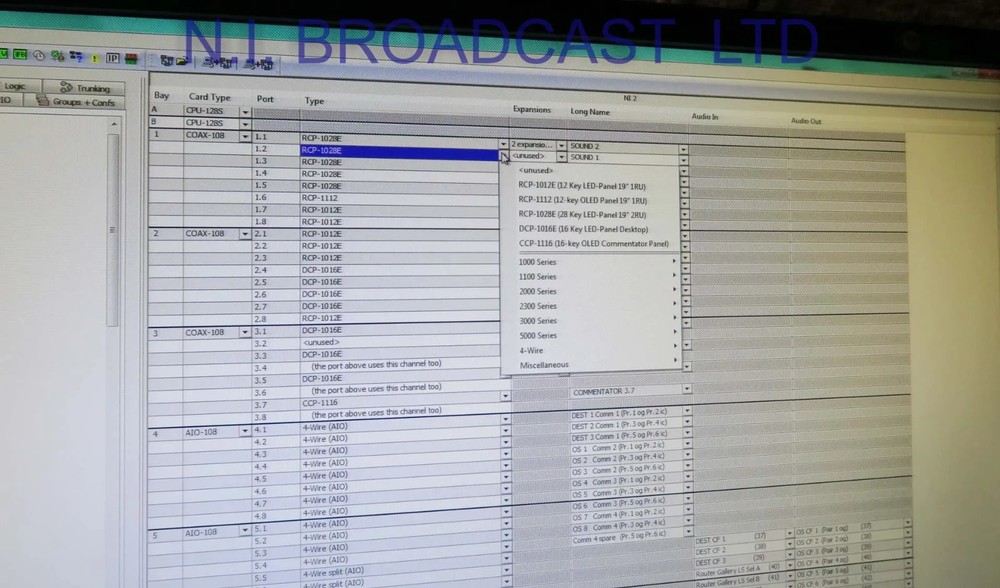 Riedel Artist intercom mainframe + cards + PC computer with director software,