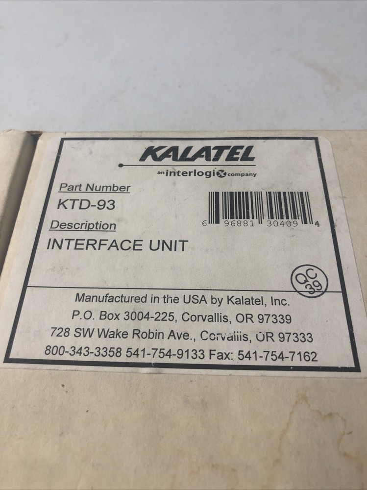 GENUINE GE INTERLOGIX KALATEL KTD-93 AUXILIARY DEVICE DRIVER