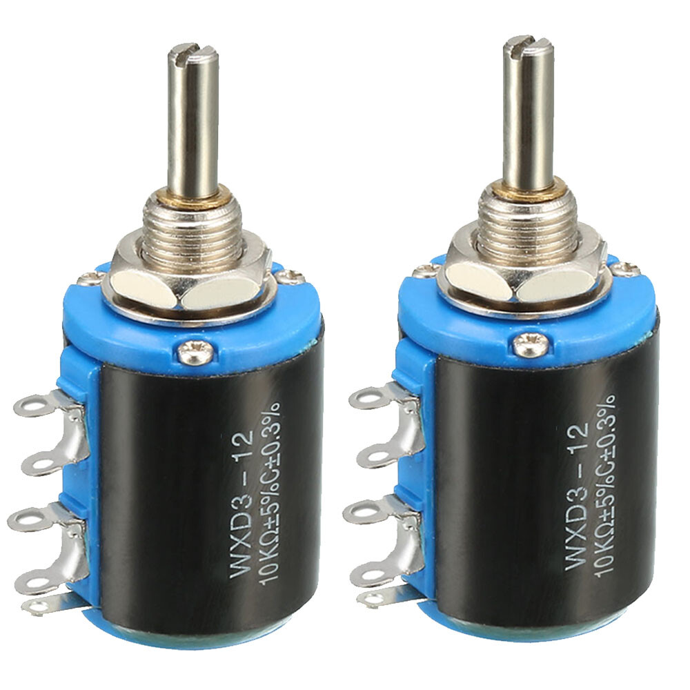2PC 10K OHM 2W Multi Turn Wirewound Pot Precision Linear Potentiometers US