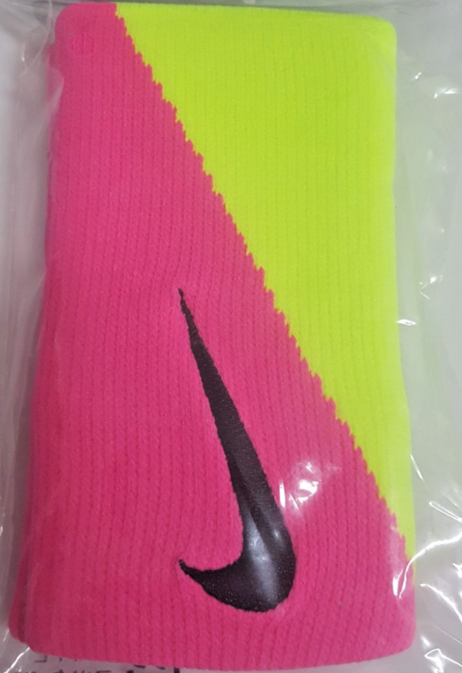 Nike Tennis DW Wristbands Unisex Pink Yellow AC3784-684