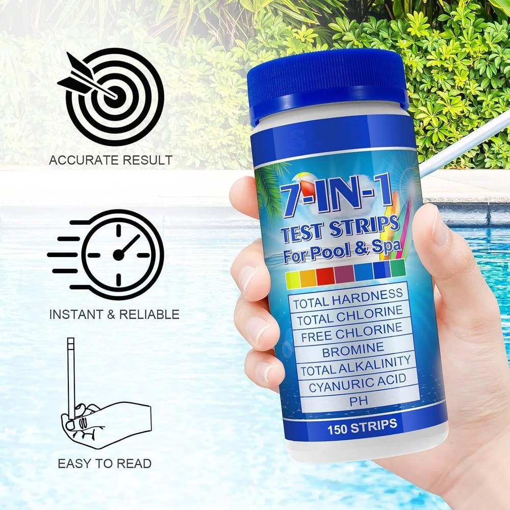 Pool Strips 7-in-1 150Pcs for Pool & Spa Water Testing Kit