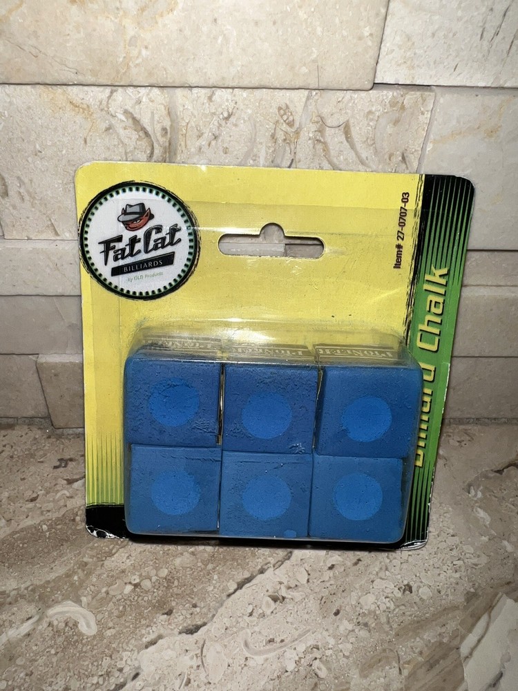 FAT CAT BLUE BILLIARD CHALK CUBES 6 PACK