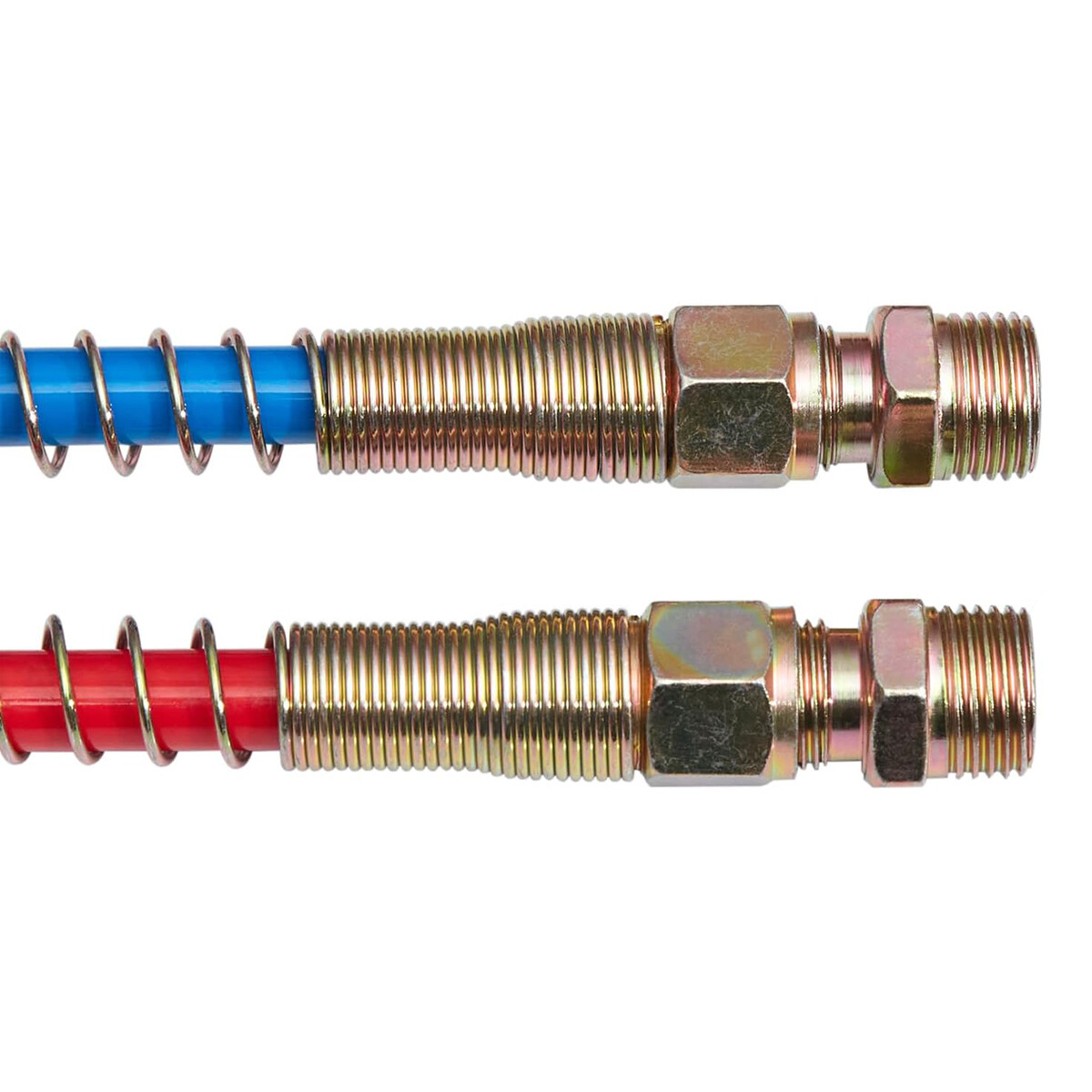 15FT Blue&Red Air Brake Coiled Hose Kit Semi Truck Tractor Trailer Air Line Coil