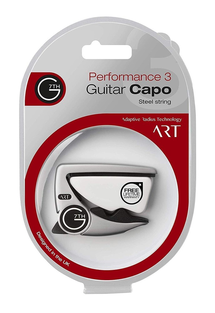 G7th Performance 3 ART Capo 6 String, Silver Bundled with Dunlop Pick Pack