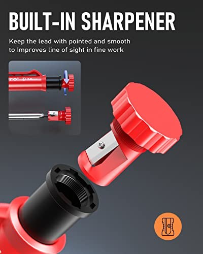 31 Pack Carpenter Pencil Set with Sharpener, Mechanical Carpenter 31 PACK