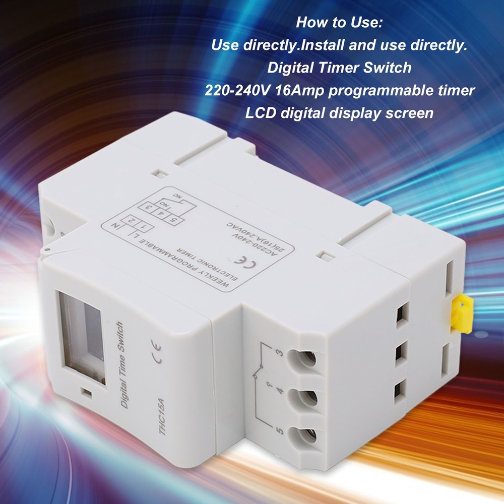 LCD Digital Timer Switch 16A Programmable Weekly Time Relay For Indoor/Outdoor