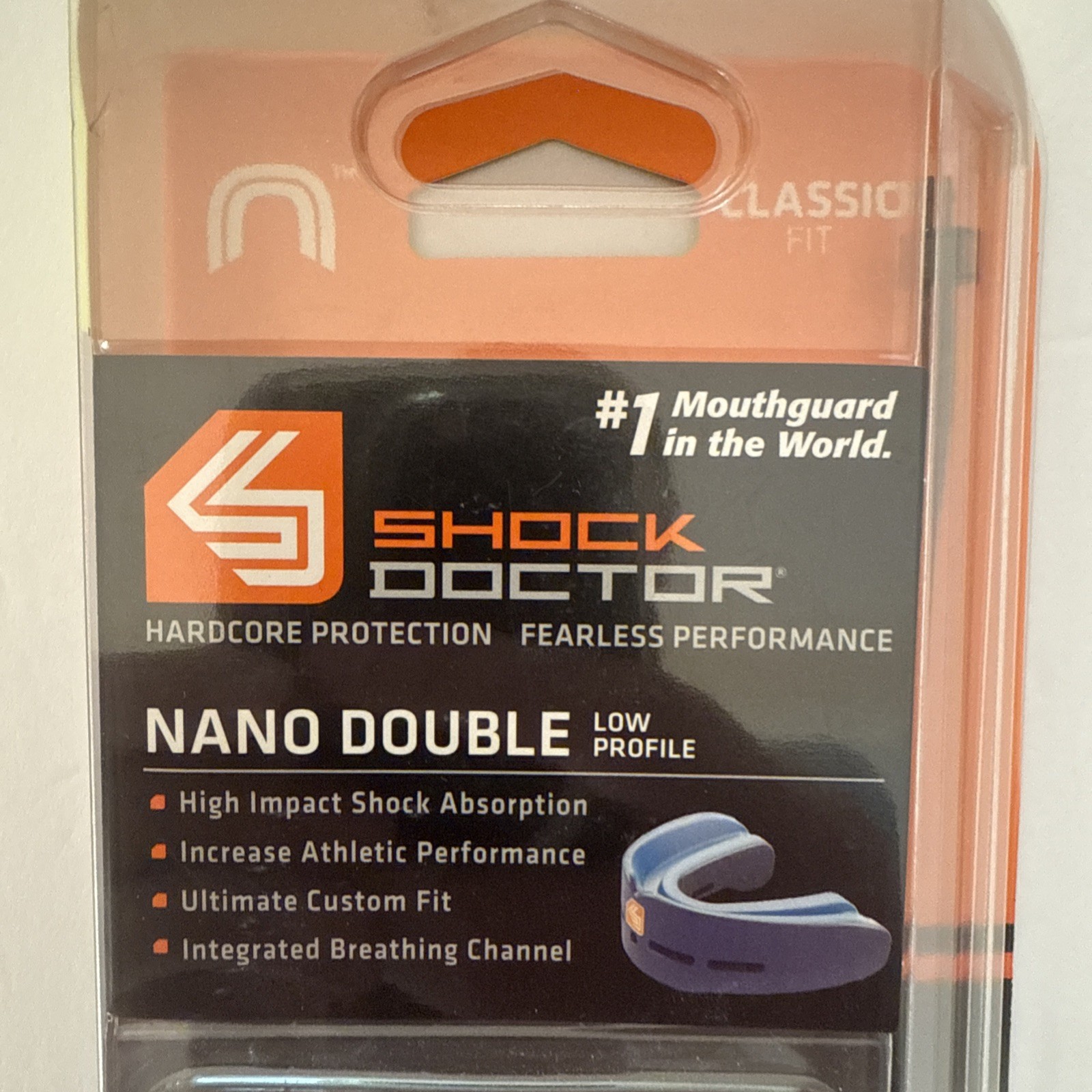 NEW Shock Doctor Nano Double Low Profile Mouthguard - Adult - Blue