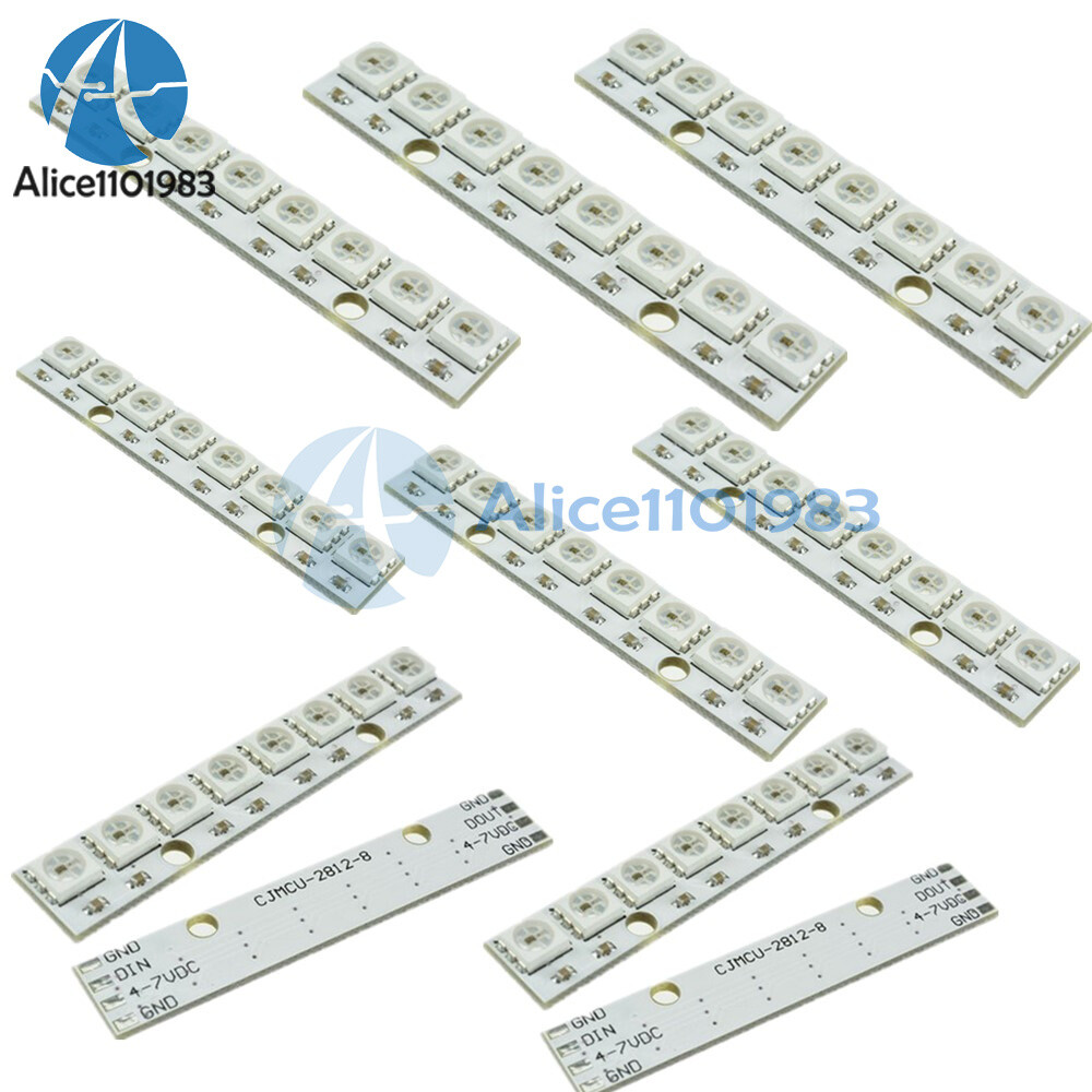 10PCS WS 2812 2811 5050 RGB LED Lamp Panel Module 5V 8-Bit Rainbow LED Precise