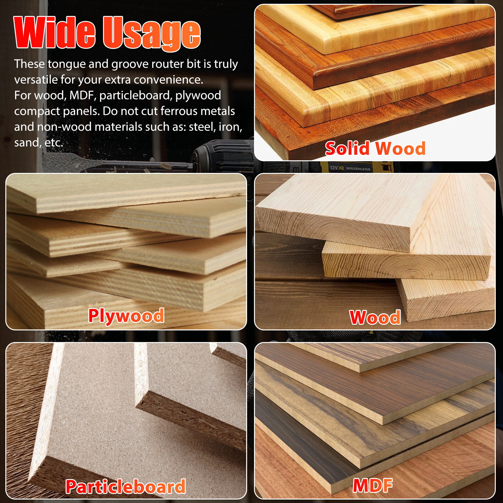 1-1/2" 1/4" Shank Flush Trim Top Bottom Bearing Router Bit Woodworking Tool