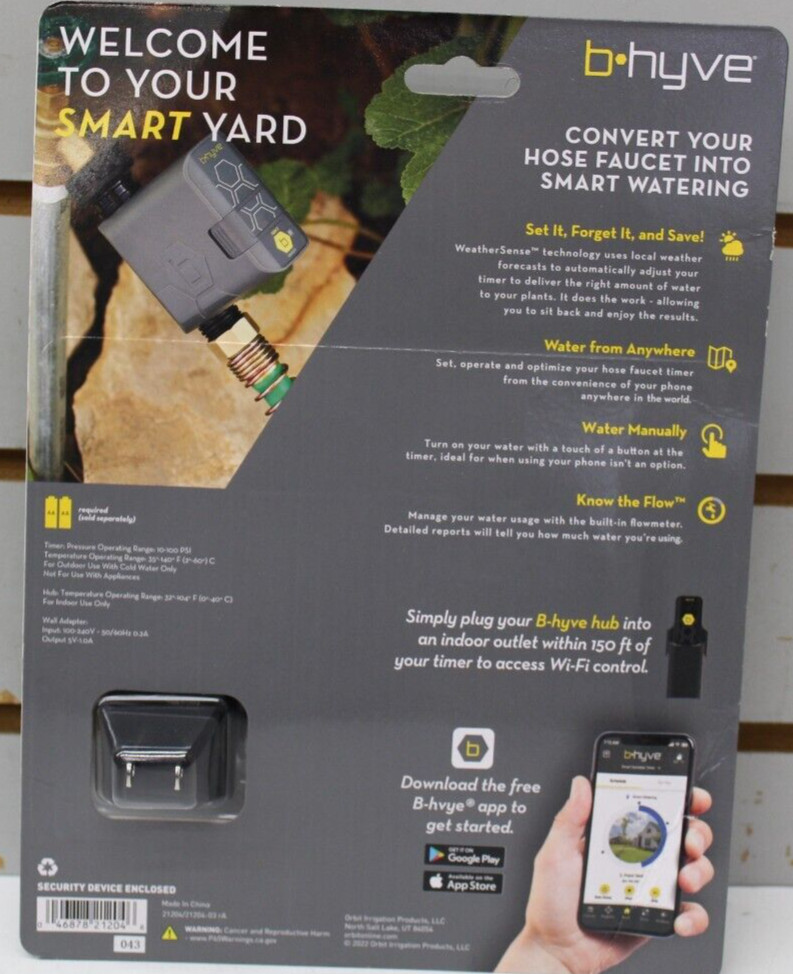 Orbit B-hyve Gen 2 Smart Hose Faucet Timer with Wi-Fi Hub 21204 SEALED FREE SHIP