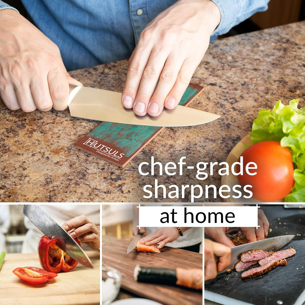 Brown Leather Strop with Compound - Get Razor-Sharp Edges with Stropping Kit, Gr