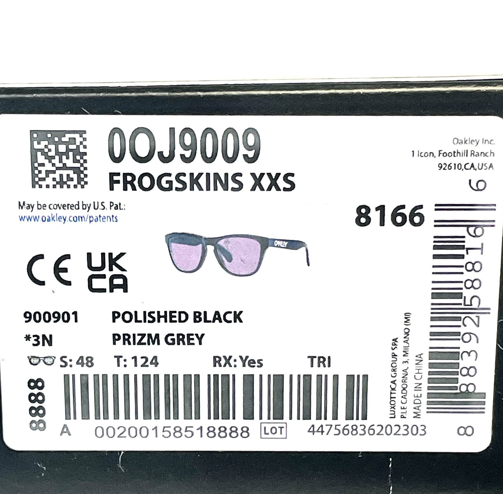 Oakley Youth Fit Sunglasses Frogskins XXS OJ9009-0148 Black Prizm Gray Kids Size