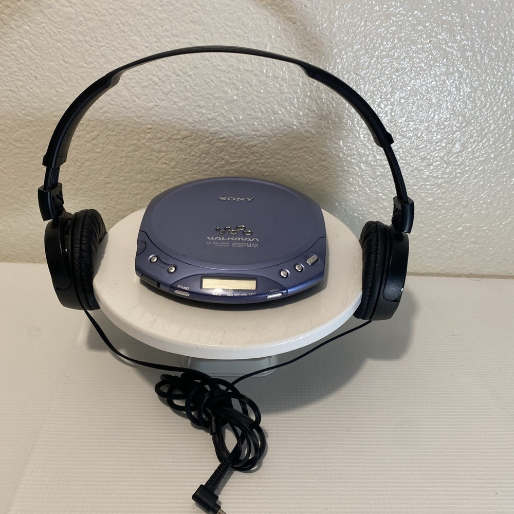 Sony Walkman Portable CD Player D-E220 ESP MAX Blue Pearl Discman TESTED