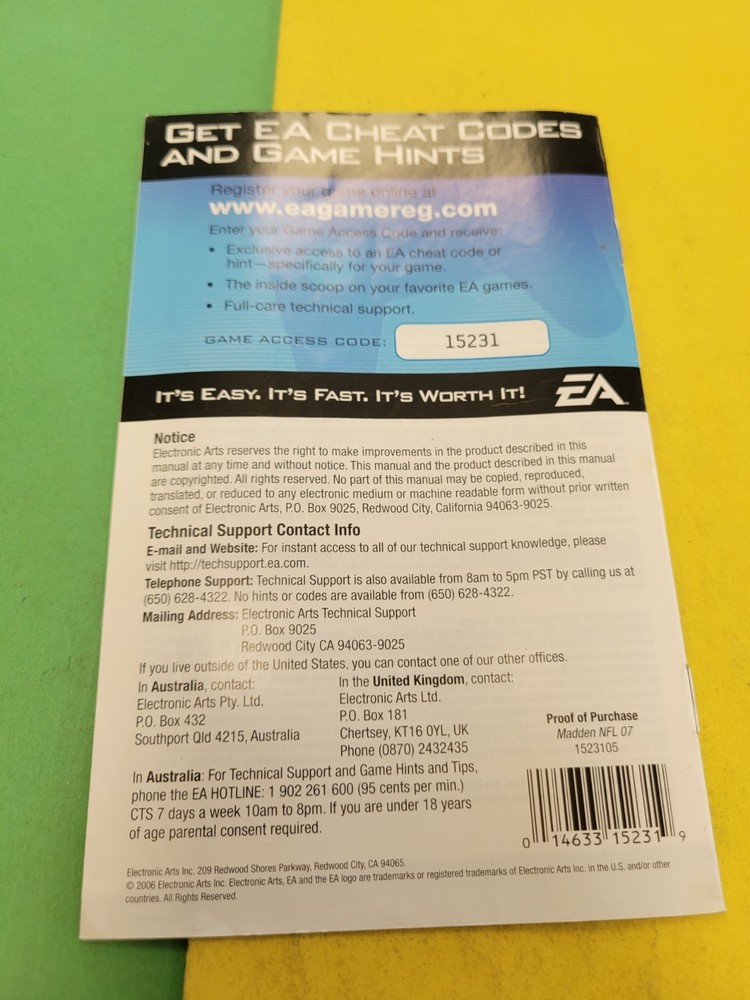 Xbox 360 Manual "Madden 07"