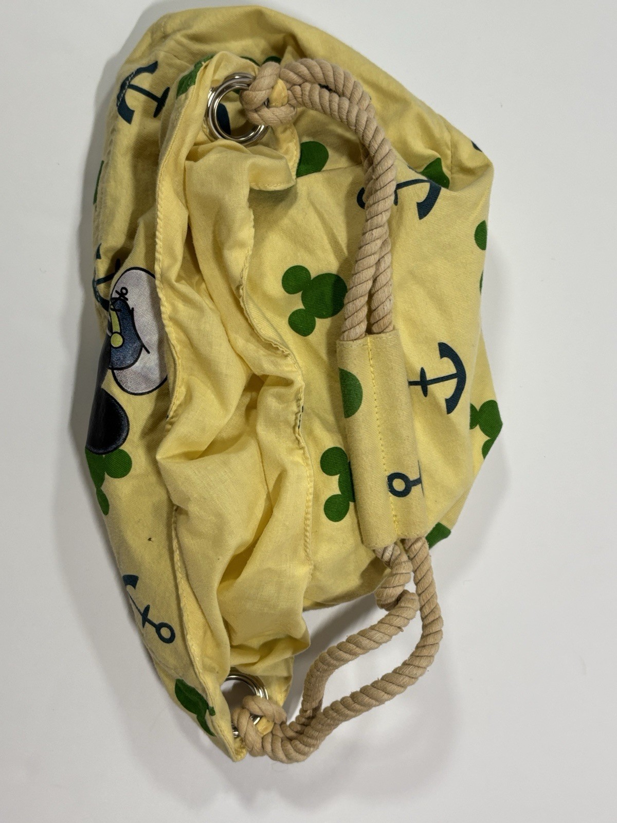 Mickey Mouse Tote Bag Disney World Disneyland Resort Yellow Anchors Rope Handle