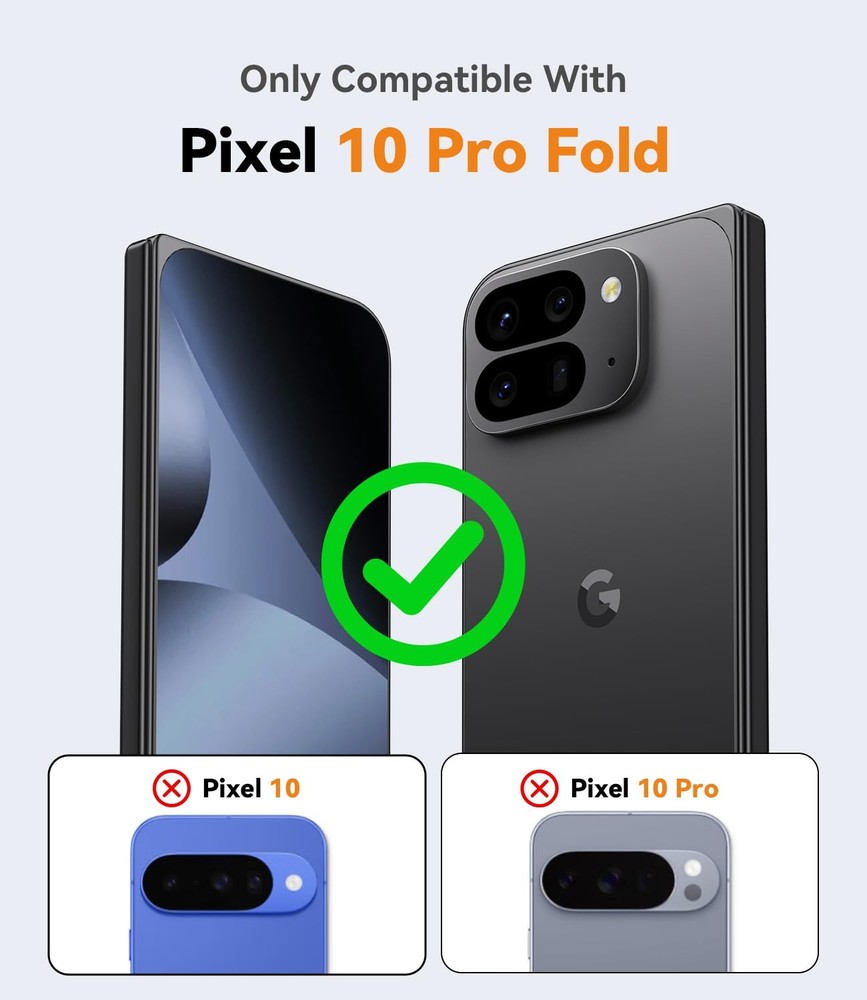 JUESHITUO Pixel 10 Pro Fold Rugged Case Screen Protector Kickstand Black
