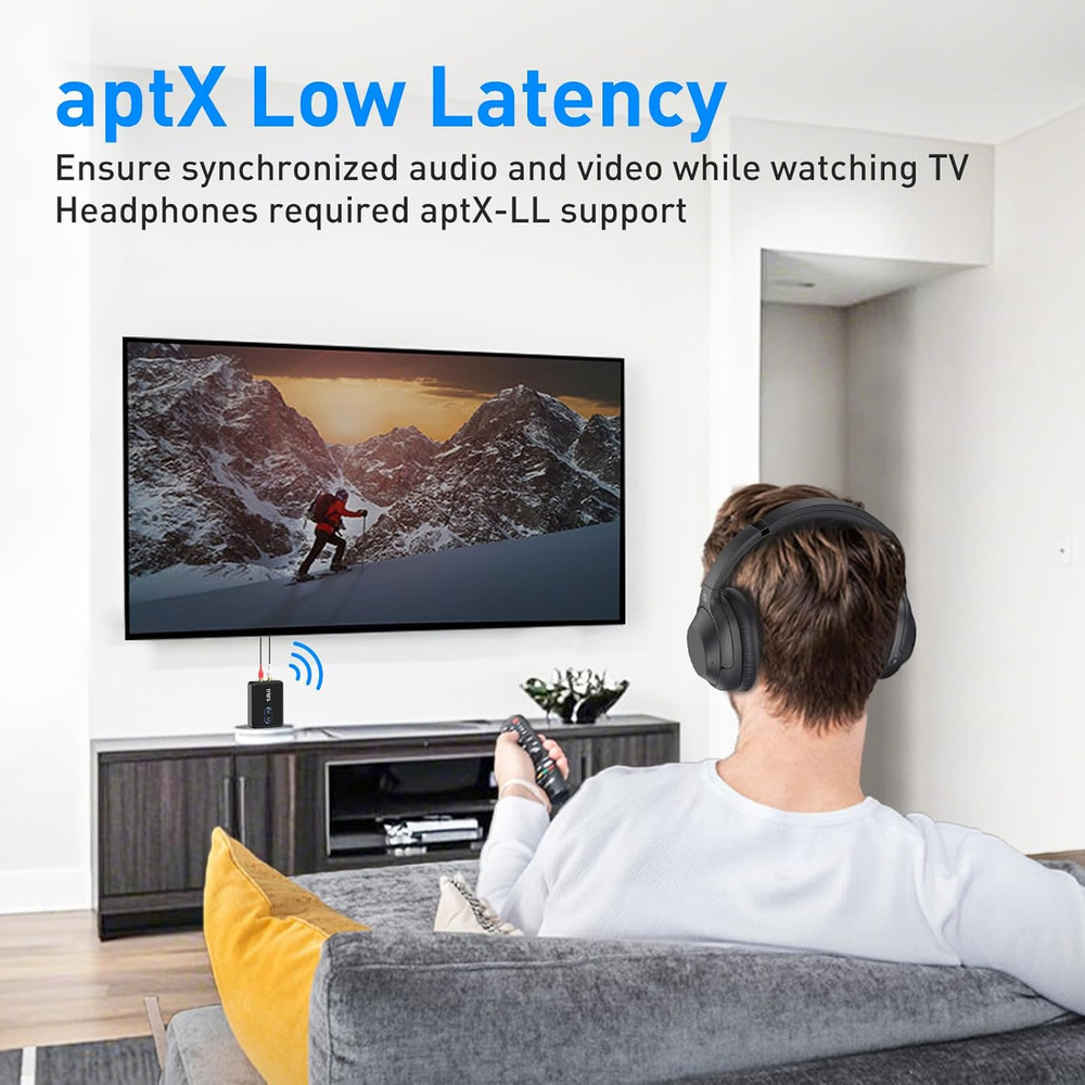 RCA Bluetooth 5.3 Adapter for TV, 3.5Mm AUX Bluetooth Transmitter Receiver for 2