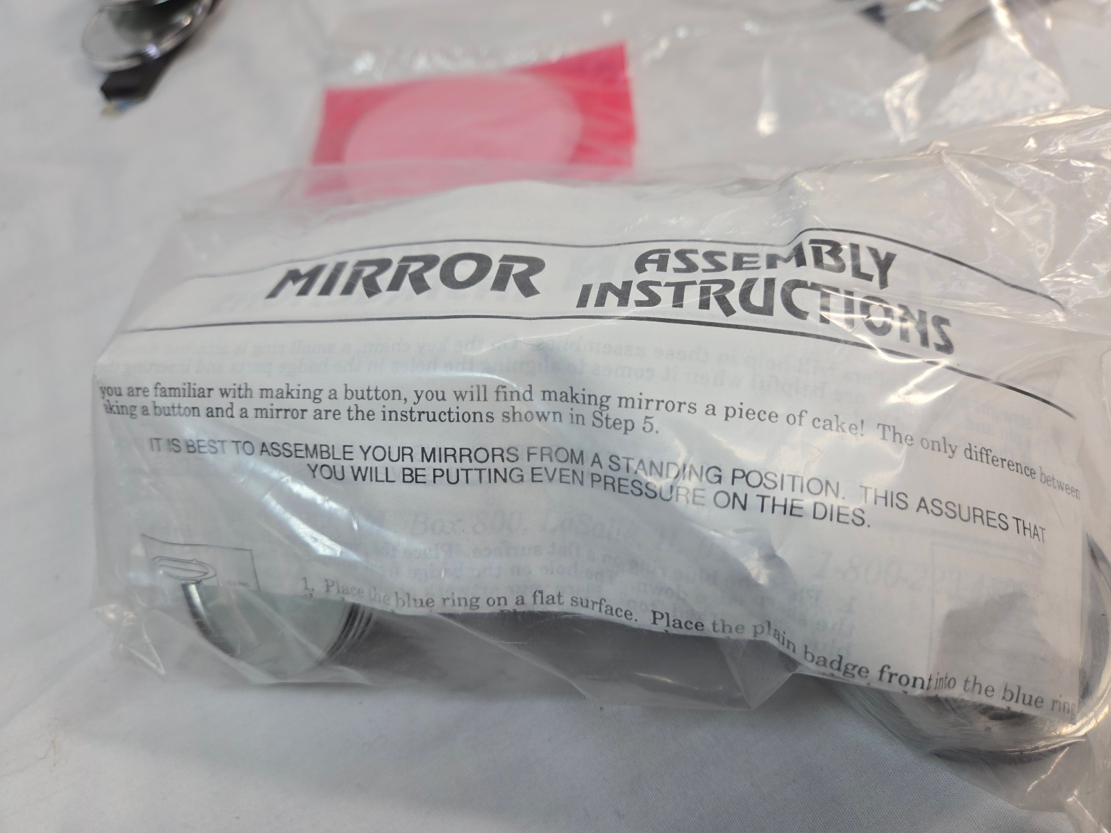 Vtg Badge-A-Minit 50 Magnetic back & 25 mirror-back Badge parts plus-NIP