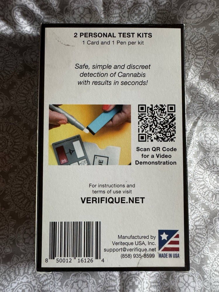 2 Pk Cannabis Marijuana Personal SURFACE Test Kit - Detection