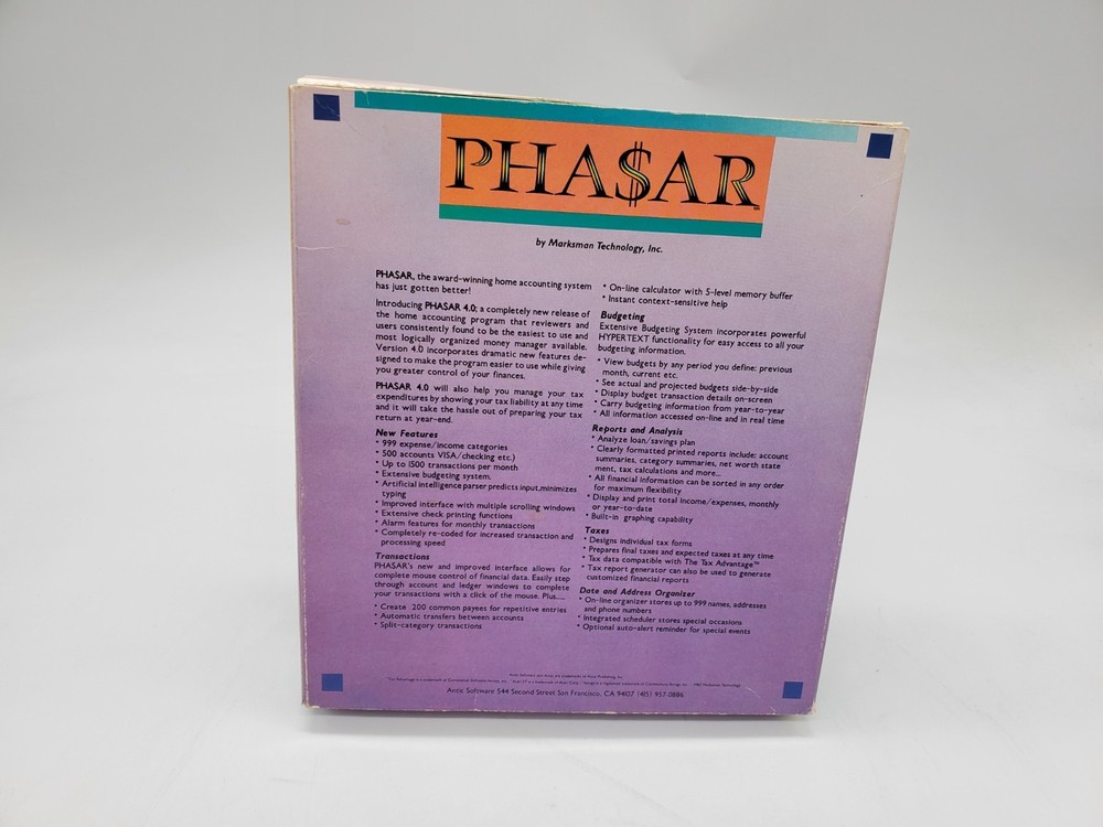 Phasar Pha$ar v4.04 - Professional Home Accounting & Register - Commodore Amiga