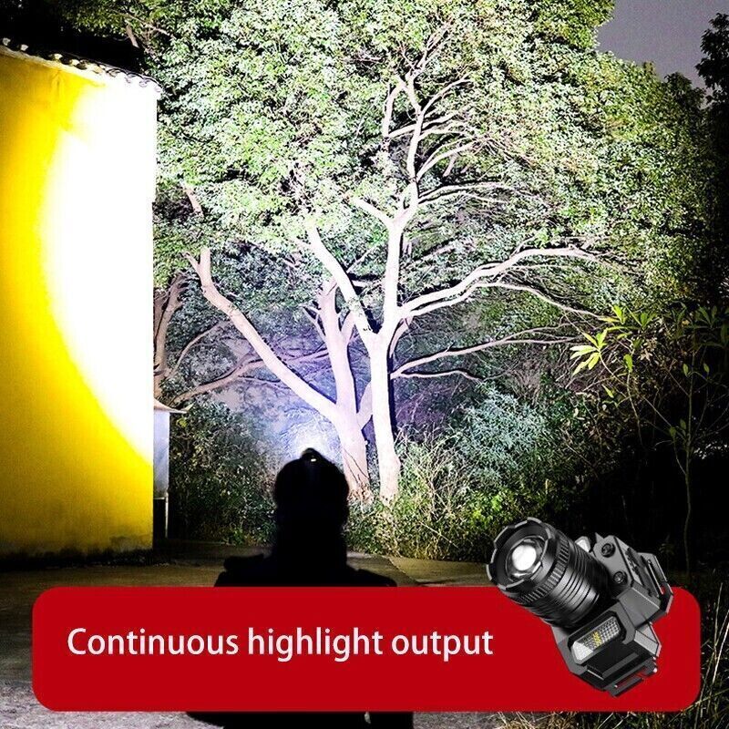 USB Rechargeable Headlight Outdoor Flashlights 2 Pack Powerful LED Head Torches