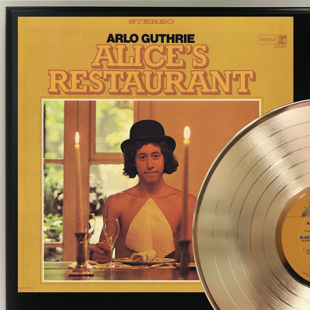 Arlo Guthrie - Alice's Restaurant Gold LP Record Plaque Display