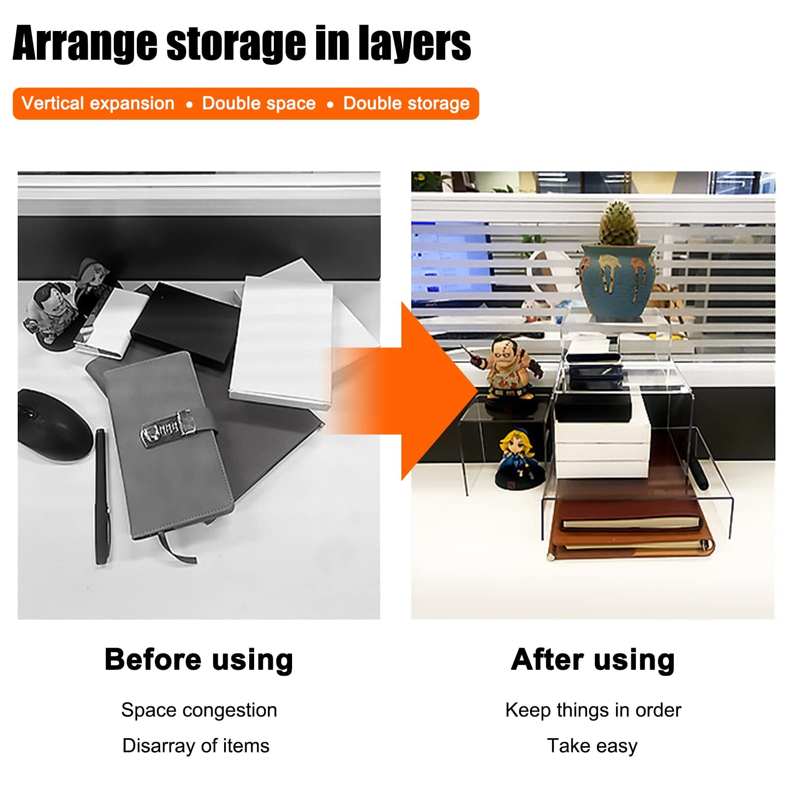 8-Piece Acrylic Display Risers Clear for Desserts Figures