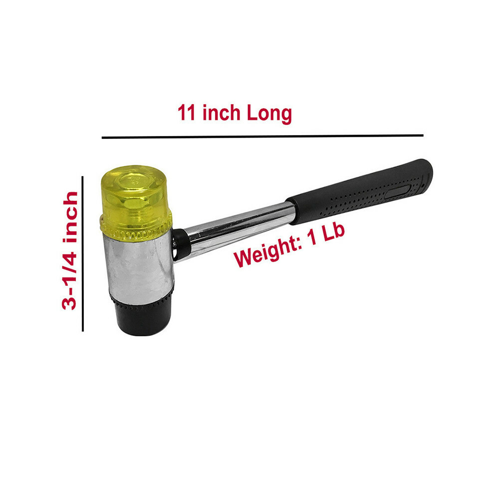 Double Face Soft Rubber Mallet Nonslip Handle 11 inch