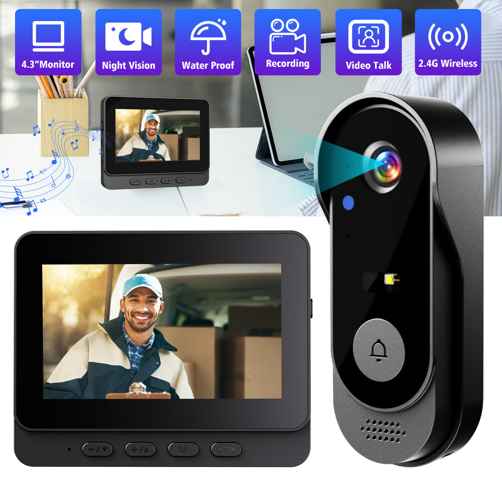 1080P 2.4G Wireless Smart Visual Intercom Video Doorbell Camera with IPS Screen
