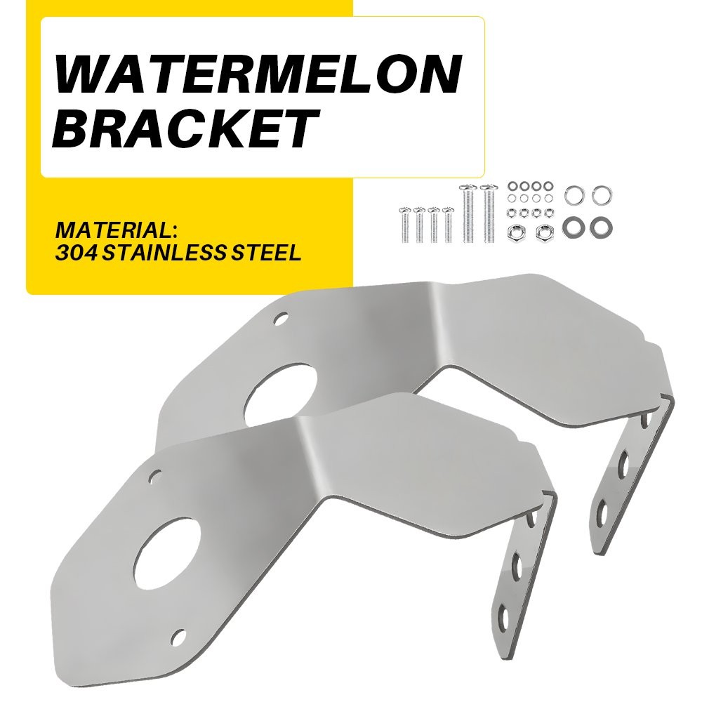 2 Watermelon Mirror Turn Signal Angled Bracket Stainless - Light Not Include US