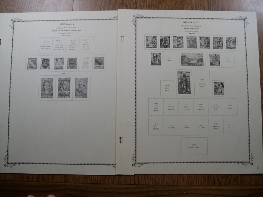 GERMANY OCCUPATION Scott Specialty album pages (no stamp) UX1