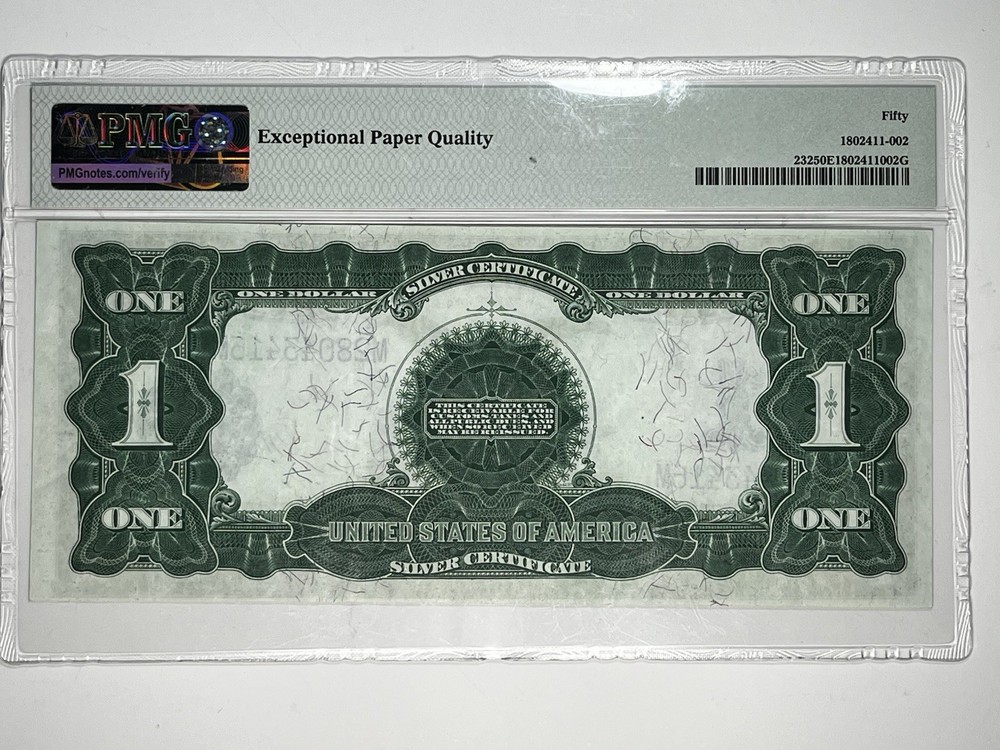 1899 $1 'Black Eagle' Silver Certificate PMG 50 EPQ TOP FAVORITE NOTE!!!