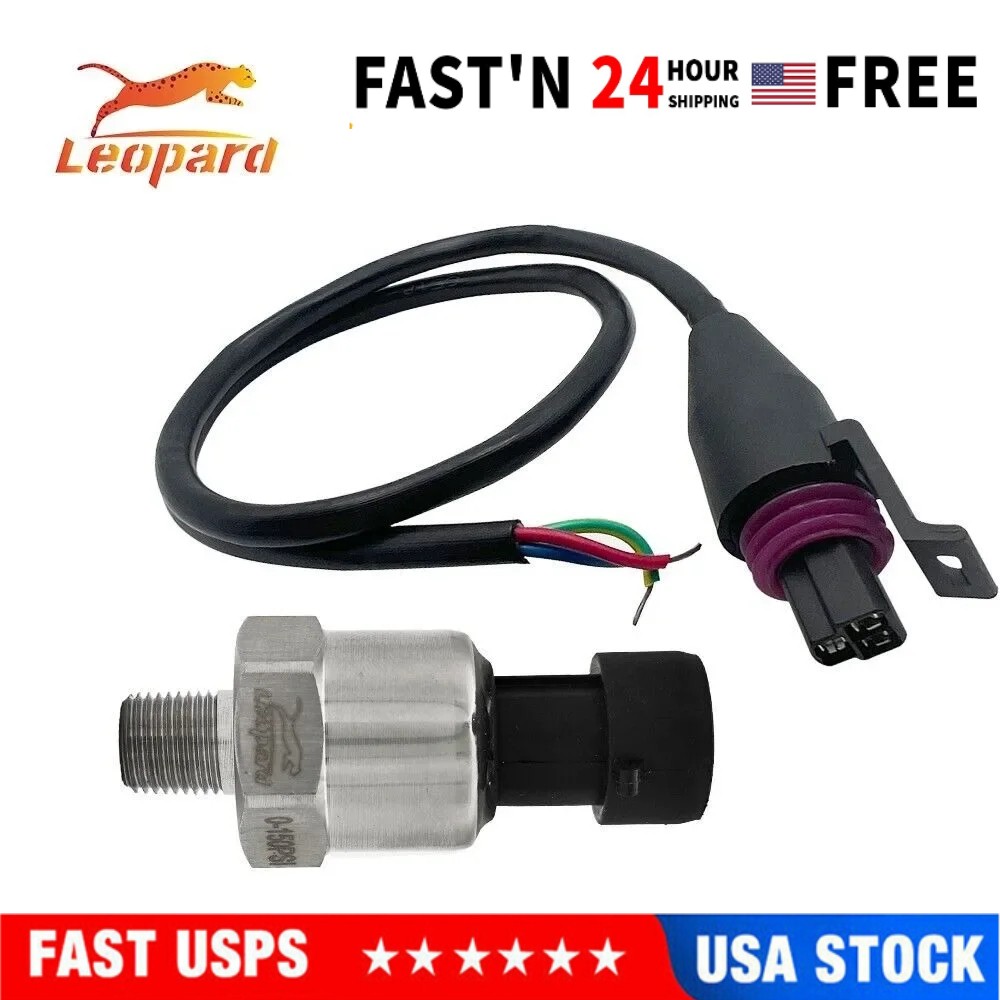 Stainless Pressure Transducer 100/150/200/300/500 PSI For Fuel Oil AIR Sensor