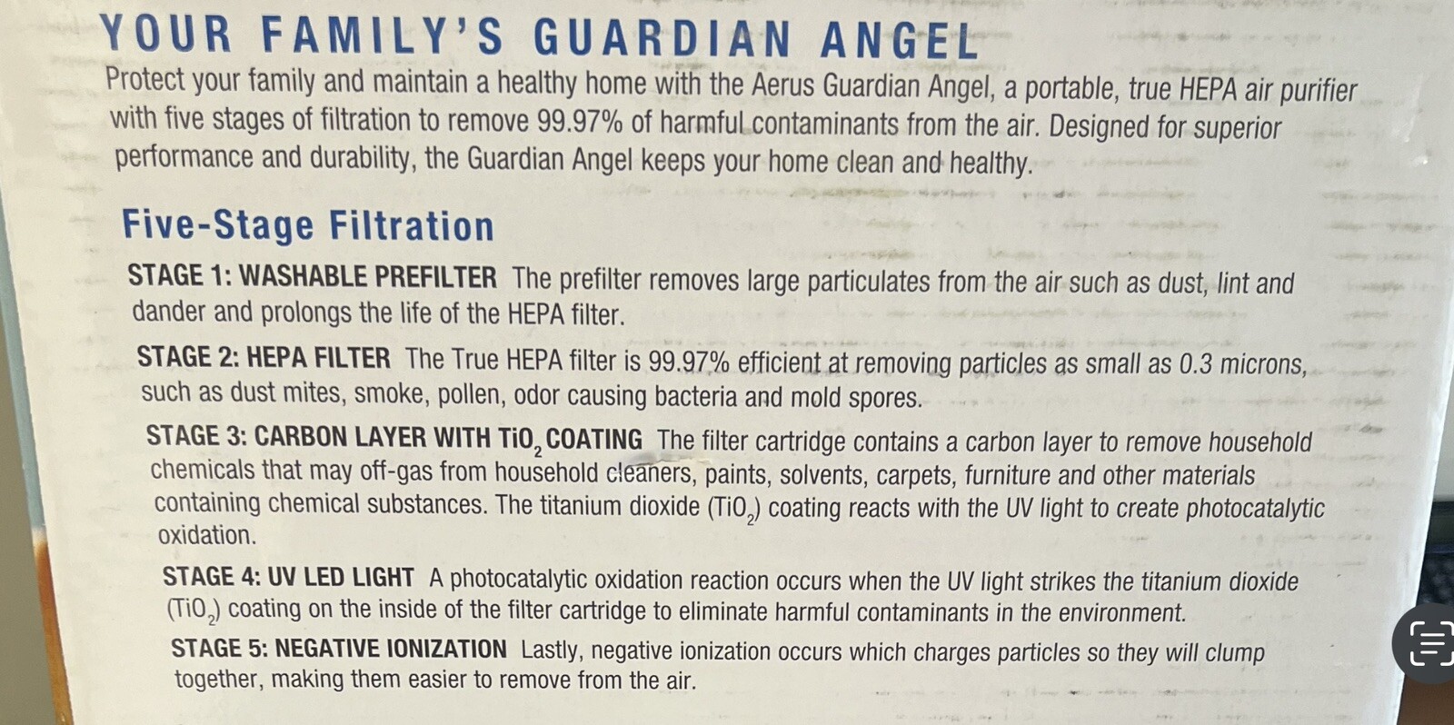 Aerus Lux Guardian Angel HEPA Air Purifier NEW In Box And FAST Ship!!